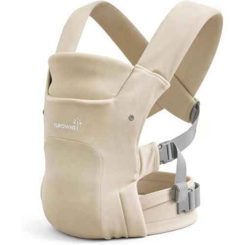 GROWNSY Baby Carrier Newborn to Toddler, Cozy Baby Wraps Carrier, Ergonomic Baby Carrier with Head Support, Cream