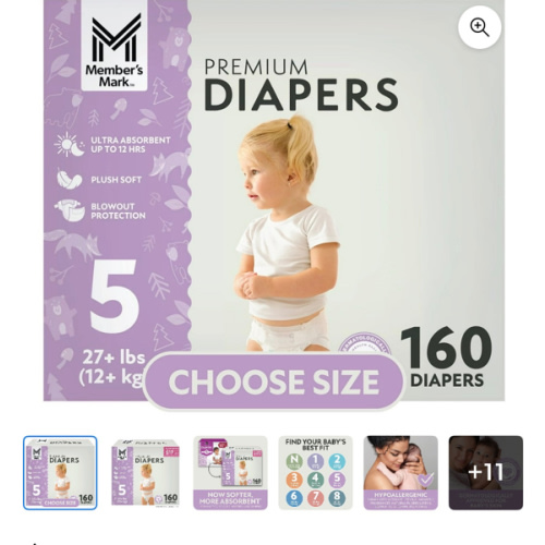 Member's Mark Premium Baby Diapers, Sizes Newborn - 8 - Samsclub.com