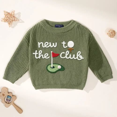Hand-Embroidered New to the Club Golf Sweater