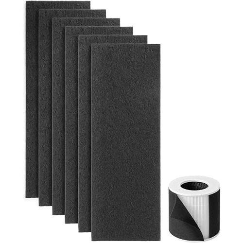 Pre-Filter Replacement for Pet Air Purifier Capture Cat Fur and Large Particles, Compatible with Dhyala KJ02 Air Purifier, 6 Packs, Black