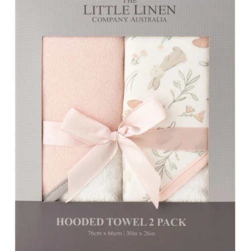 Harvest Bunny Hooded Towel 2 Pack in Pink