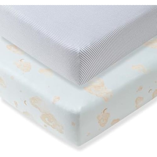 Burt's Bees Baby Organic Cotton Fitted Crib Sheet, Unisex Baby Beddings