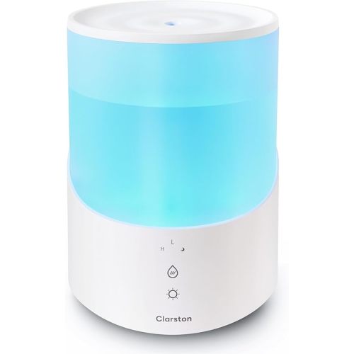 Clarston Humidifiers for Bedroom Large Room, 2.5L Cool Mist Humidifier with Essential Oils Diffuser and Nightlight, Top Fill Humidifiers for Home, Auto Shut-off