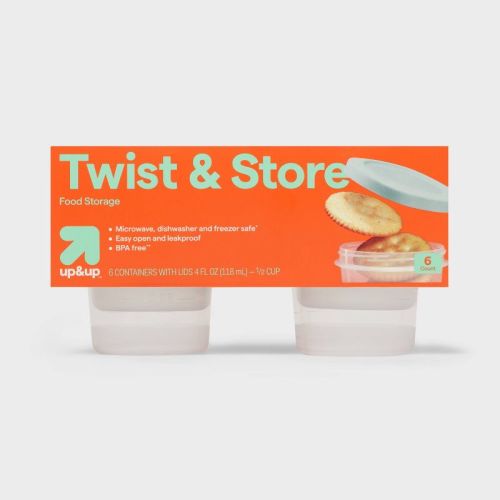 Twist & Store Round Food Storage Containers - 4 fl oz/6ct - up&up™