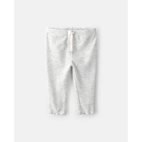Baby Girl Rib Pull-On Leggings - Grey