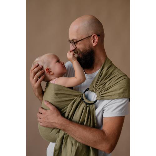Linen Ring Sling, Ergonomic Baby Carrier, Natural Baby Wrap