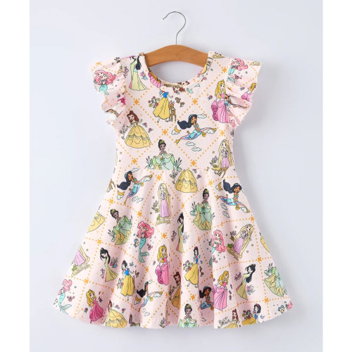 Summer Pattern Ruffle Sleeve Girls Dress – Rylee Faith Designs