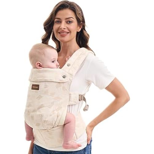 Momcozy Baby Carrier, Ergonomic, Cozy and Lightweight Carrier, Effortless to Put On, Ideal for Hands-Free Parenting, Enhanced Lumbar Support, Geometry