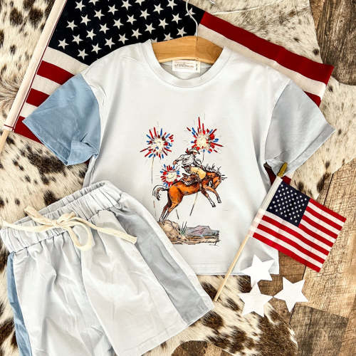 Cody Free 4th Of July Color Block Short Set – theFRINGEDpineapple