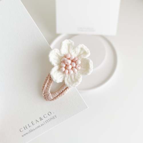 Blush Petal Crochet Clip