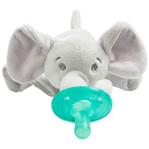 Philips AVENT Soothie Snuggle Pacifier Holder with Detachable Pacifier, 0m+, Elephant, SCF347/03