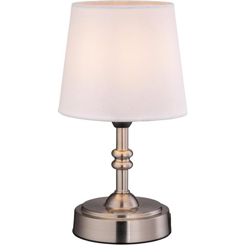 O’Bright Seraph mini – Cordless LED Table Lamp with Dimmer, Built-in Rechargeable Battery, 3-Level Brightness, Patio Table Lamp, Bedside Night Lamp, Ambient Light for Restaurant, Brushed Nickel