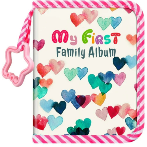 Fintie Mini Photo Album 4x6 Inch, 18 Photos My First Family Cute Album Book with Soft Cloth Cover & Hook for Shower Memory Birthday Gifts