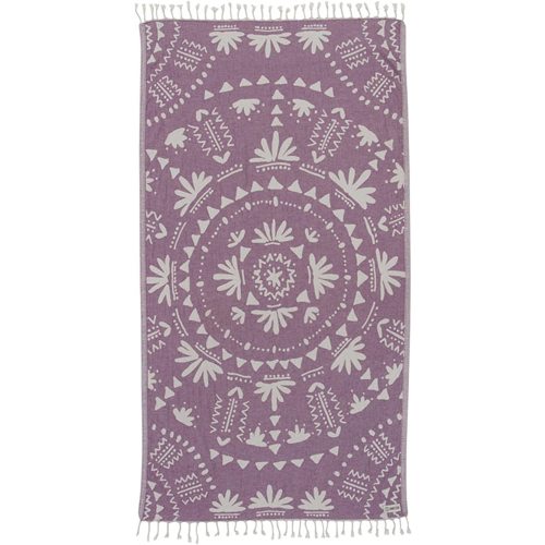 Sand Cloud Large Turkish Beach Towel - Peshtemal Cotton - Great for Beach Bath or as a Blanket - As Seen on Shark Tank - Boho (Purple)