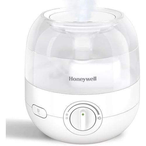Honeywell Mini Cool Mist humidifier, Easy to Fill and Clean, humidifier for small Bedroom, Kids Rooms, or office. Ultra Quiet Operation and Auto Shut-Off - White, HUL525W