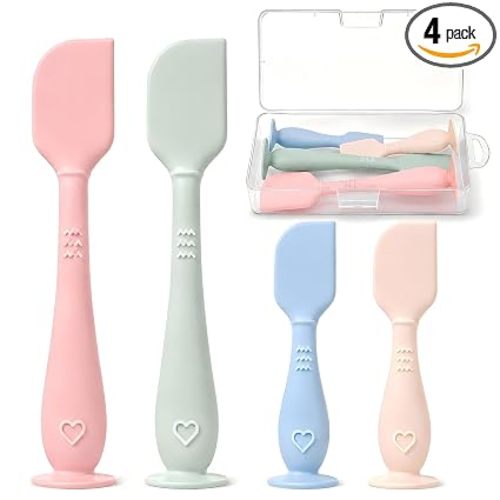 4-Pack Diaper Cream Spatula with Case, Soft Diaper Rash Cream Applicator