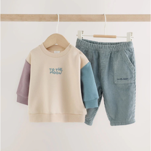 Buy Blue/Cream Stars Sweatshirt and Cord Trousers Baby Set 2 Piece (0mths-2yrs) from Next USA