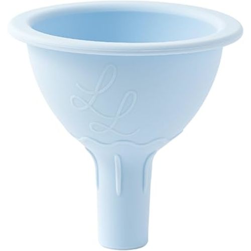 Nontoxic Silicone Funnel - Premium Food Grade - BPA & PFAS Free - Perfect for Baby Food Pouches & Breastmilk Transfer - Easy to Clean and Dishwasher Safe - Blue