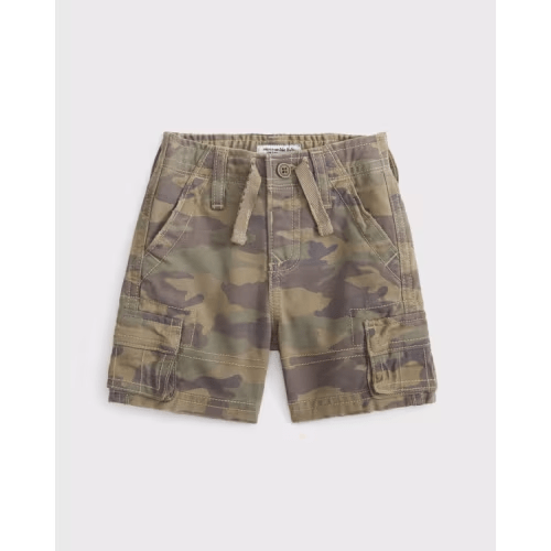baby camo cargo pull-on shorts