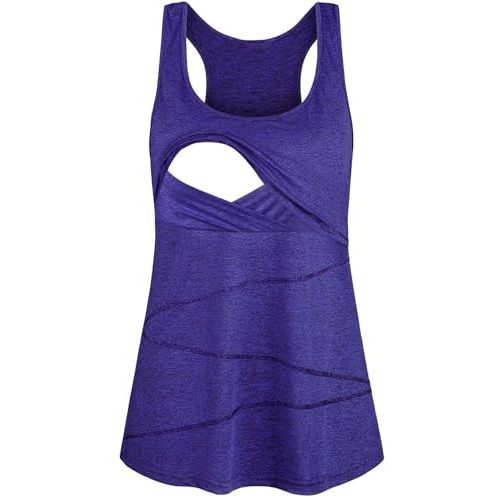 Joymom Maternity Summer Cool Sleeveless Nursing Tank Tops Breastfeeding Shirts
