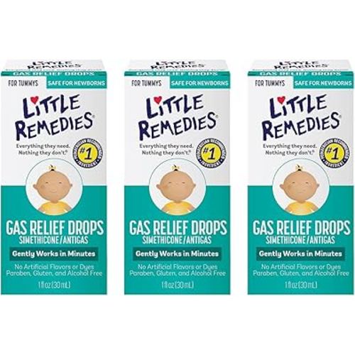 Little Remedies Gas Relief Drops, Natural Berry Flavor, Safe for Newborns, 1 fl oz. (Pack of 3)