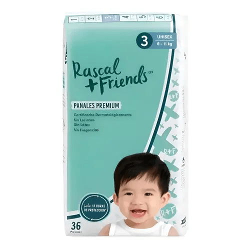Pañales Rascal Etapa 3 Premium 36 unidades 6-11 Kg