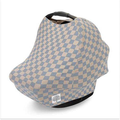 Parker Baby Co Multi-Use Cover Carseat & Nursing Cover: Stormy Blue Checker