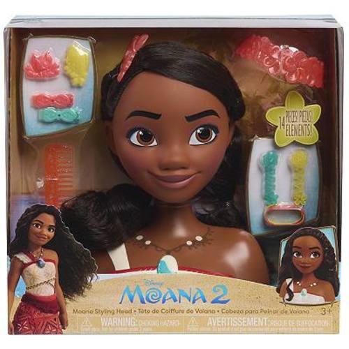 Disney's Moana 2 Moana Disney Princess Styling Head, 14-piece Beauty Styling Play Set by Just Play