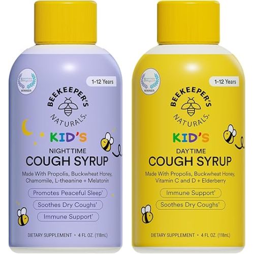 Beekeeper's Naturals Kids Honey Cough Syrup – Two Pack, 2 x 4 fl oz
