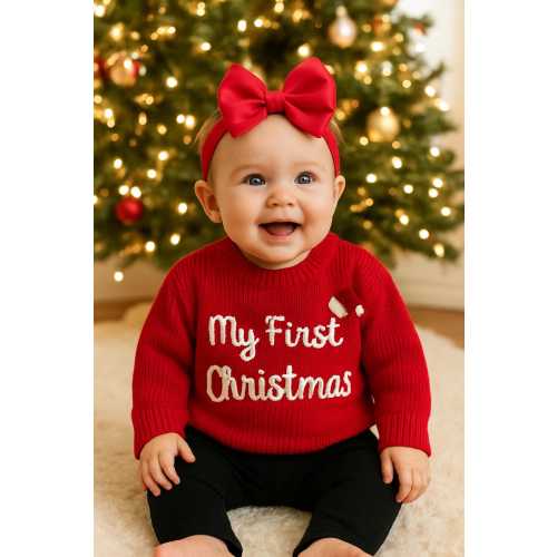 My First Christmas Baby Sweater, Newborn Sweater with Christmas 2025, Santa Baby Sweater, Baby First Christmas, Baby Christmas, Xmas
