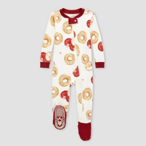 Burt's Bees Baby® Baby Organic Cotton Tight Fit Footed Pajama, Color: Dark Red, Size: 3-6M