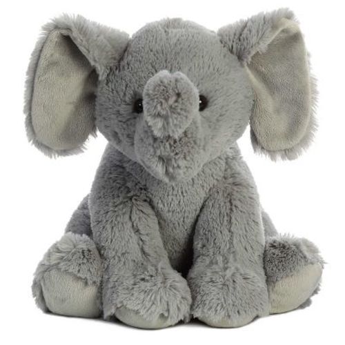 Aurora Medium Elephant Cuddly Stuffed Animal Gray 12"