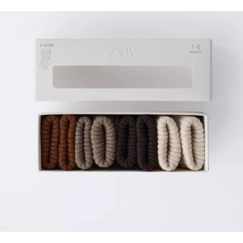 FOUR-PACK OF COLORED SOCKS IN A BOX - Brown | ZARA United States