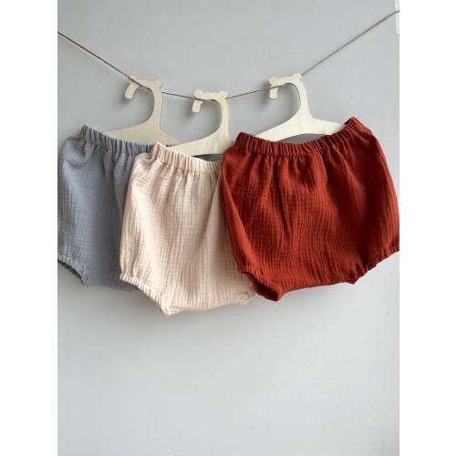 Organic Muslin Baby Bloomers: Summer Diaper Cover Shorts