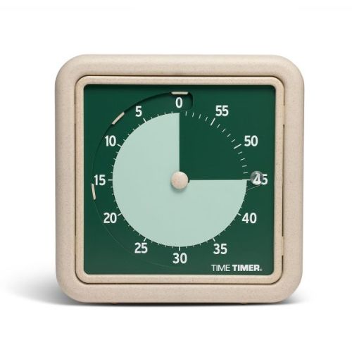 Time Timer Retro 8 inch Eco Edition Visual Timer - 60 Minute Countdown Clock Made with at Least 20% Natural Plant Material- Green Land