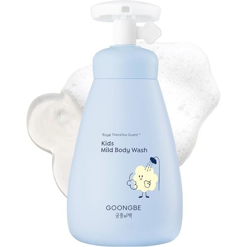 GOONGBE Kids Body Wash – Tear-Free Tested Gentle Pump Foam for Sensitive Skin – Low pH Hydrating Cleanser with Ceramide, Panthenol & Amino Acids – Allergen-Free Scent – Korean K-Beauty, 10.1 fl oz
