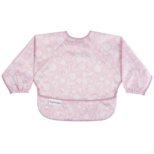 Tiny Twinkle Long Sleeve Bib for Babies & Toddlers | Waterproof Smock Bib for Eating | Machine Washable & Mess-Proof Feeding Essentials | Newborn Shower Gift (Toile, Small 6-24 Months)