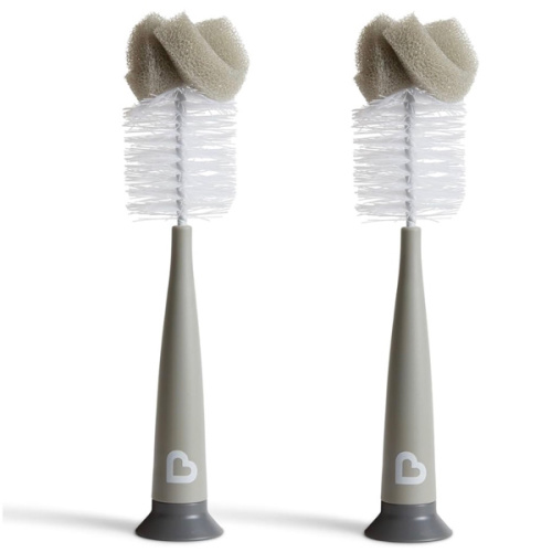 Munchkin® Sponge™ Bottle Brush, Modern Design, 2 Pack, Grey