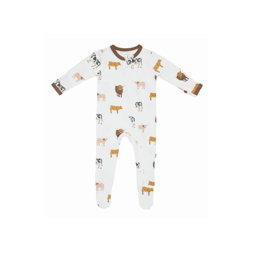 Print Zip-Up Footie, 3-6M