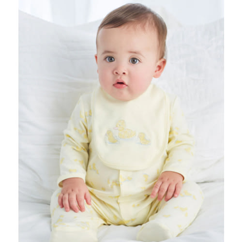 Little Ducks Footed One-Piece and Bib
