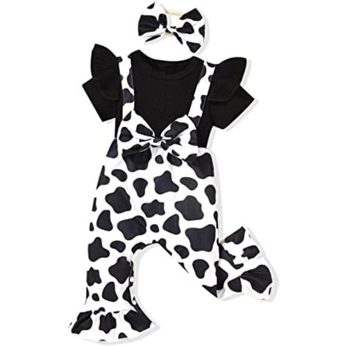 HINTINA Newborn Baby Girl Romper Outfits Short Sleeve Jumpsuit Clothes Set