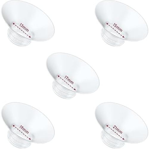 5pcs Flange Insert 13/15/17/19/21mm *1 Compatible with Momcozy M9/M6/M5/S12 Pro/S9 Pro/V1 Pro/V2 Pro Wearable Breast Pump, Replace for Momcozy Pump Flange Insert, BPA Free, OEM, Not Original Parts