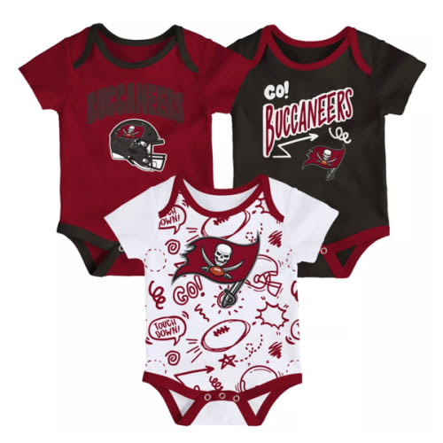 NFL Team Apparel Infant Tampa Bay Buccaneers Red All Day Play 3-Pack Creeper Set | Dick's Sporting Goods