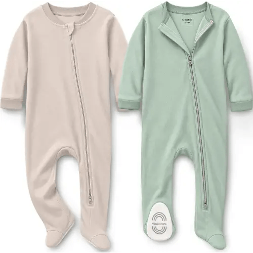 2pk Baby Pajamas Footie, Baby Sleepers, Newborn Pajamas (Sage, 3-6M)