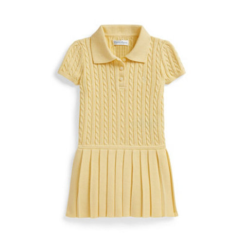 Baby Girls' Mini-Cable Polo Sweater Dress