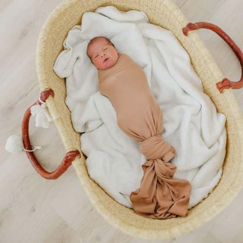 Knit Swaddle Blanket - Pecan