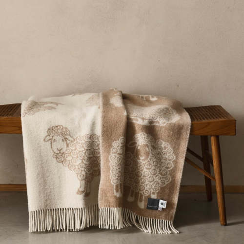Wild and Wool Lamb Throw - Latte
