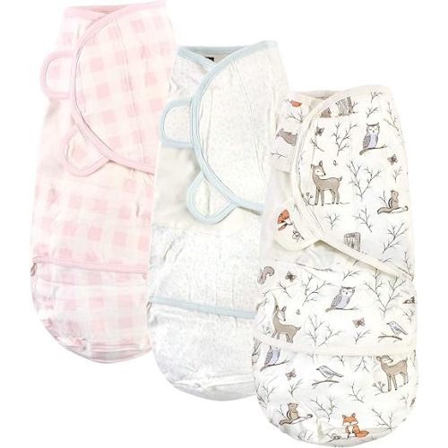 Hudson Baby Unisex Baby Cotton Swaddle Wrap, Enchanted Forest, 0-3 Months