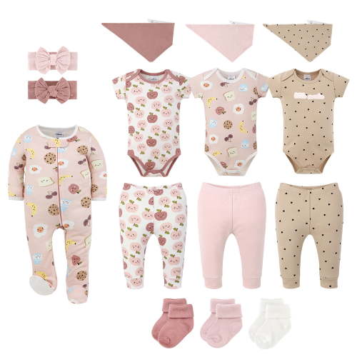 The Peanutshell Mini Morsals 15-Piece Baby Girl Clothes Set, 3-6 Months