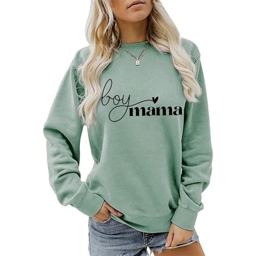 JBF Cloth Mom Sweatshirts Womens Graphic Casual Long Sleeve Lightweight Pullovers Tops
